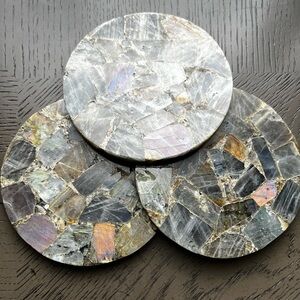 Labradorite coaster 4 3/4’ a piece